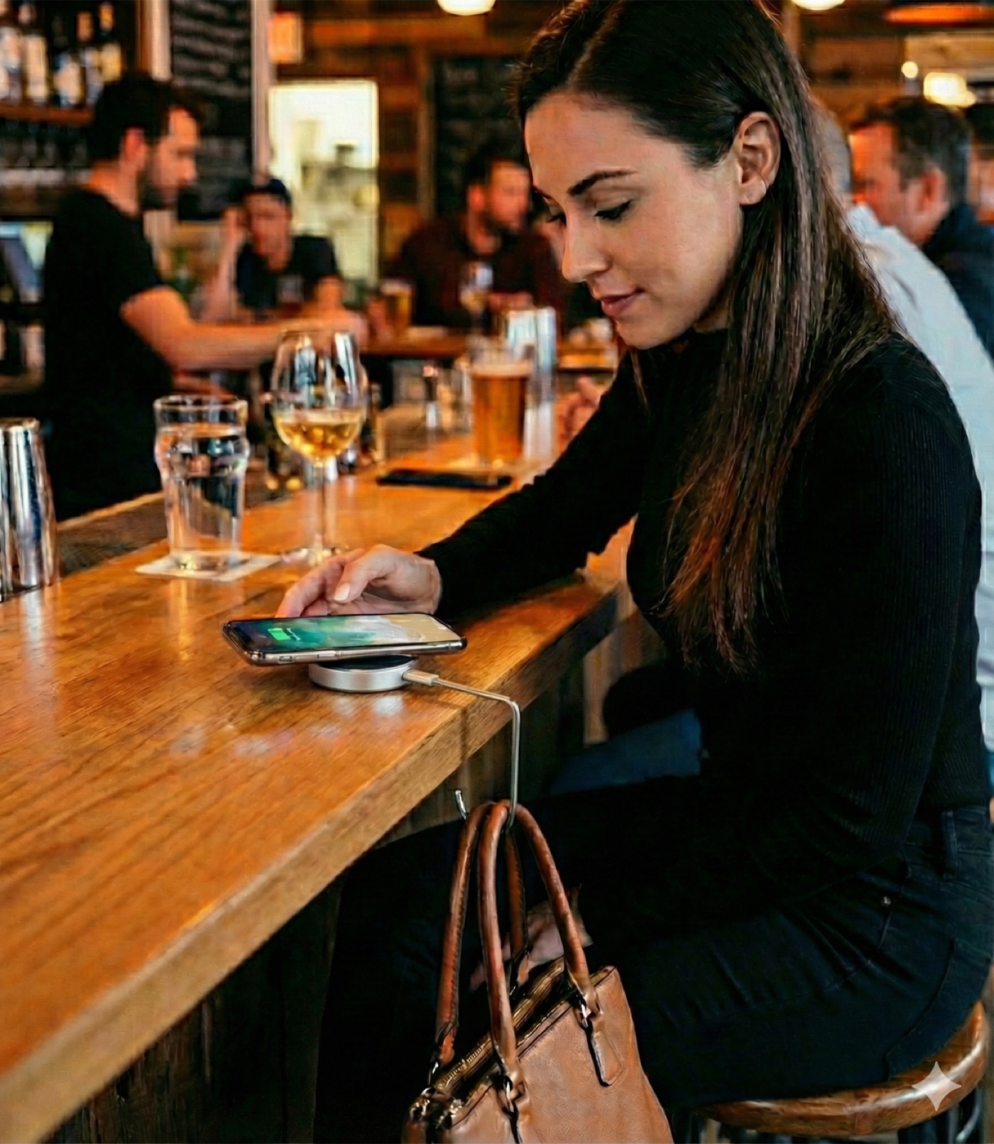 Klipss accroche-sac utilisé au bar - sac suspendu à la table